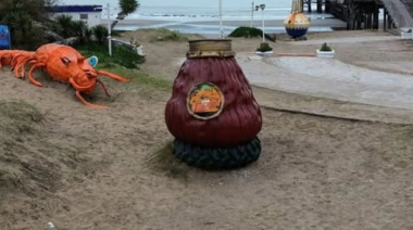 Mar del Tuyú: el mate gigante amaneció sin bombilla y buscan a los autores